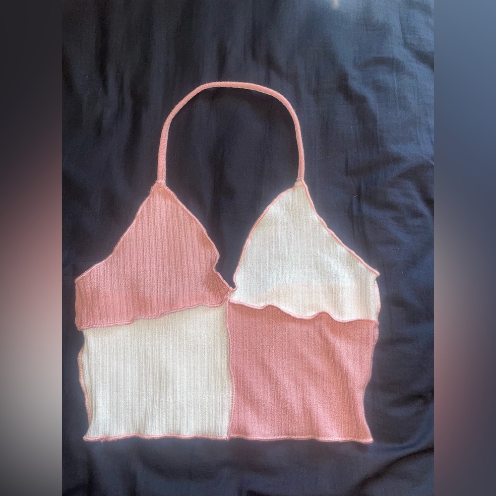 Crop Top Halter Pink